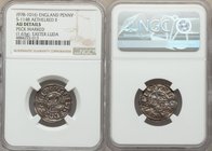 Kings of All England. Aethelred II (978-1016) Penny ND (c. 991-997) AU Details (Peck Marked) NGC, Exeter mint, Lude as moneyer, Crux type, S-1148, N-7...