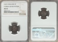 Charles I silver Pattern 1/2 Groat (2 Pence) ND (1631) AU55 NGC, North-2687, S-2856A. First milled issue of Nicholas Briot (1631-1639). Uncrowned bust...