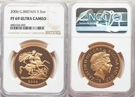 Elizabeth II gold Proof 5 Pounds 2006 PR69 Ultra Cameo NGC, KM1003. Mintage: 1,750. AGW 1.1775 oz.

HID09801242017