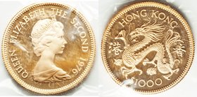 British Colony. Elizabeth II gold Proof 1000 Dollars 1976, KM40. 28mm. 15.97gm. Comes with box of issue. AGW 0.4708 oz. 

HID09801242017