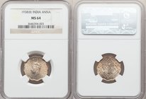 British India. George VI Anna 1938-(c) MS64 NGC, Calcutta mint, KM536. Calcutta Mint issues have no mint mark. Bombay Mint issues have a small dot bel...