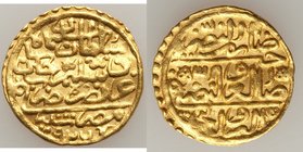 Ottoman Empire. Suleyman I (AH 926-974 / AD 1520-1566) gold Sultani AH 926 (AD 1520/1) XF, Misr mint (in Egypt), A-1317, Pere-181. 19.5mm. 3.52gm. Sli...