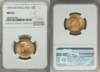 Willem III gold 10 Gulden 1876 MS65 NGC, KM106. AGW 0.1947 oz. 

HID09801242017