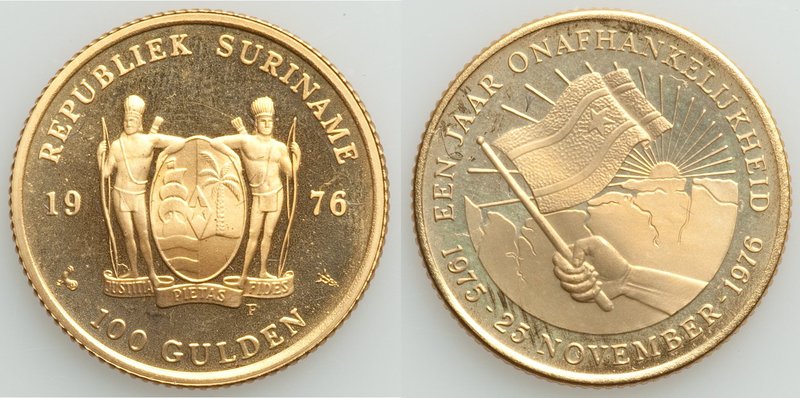 Republic gold Proof 100 Gulden 1976-(u), Utrecht mint, KM18a. Mintage: 4,479. 22...