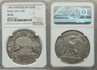 Basel. City "City View" Taler 1785-H XF45 NGC, KM179, Dav-1755. Steel gray tone, usual weak strike to center. From the Allen Moretti Swiss Collection
...