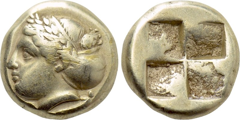 IONIA. Phokaia. EL Hekte (Circa 387-326 BC). 

Obv: Laureate head of female le...