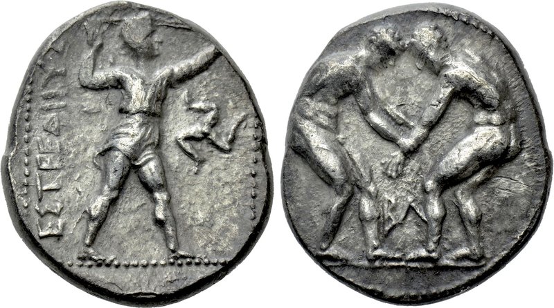 PAMPHYLIA. Aspendos. Stater (Circa 380-325 BC). 

Obv: Two wrestlers grappling...