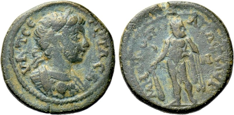 CILICIA. Isaura. Geta (Caesar, 198-209). Ae. 

Obv: AV K Γ CЄ ΓЄTAC. 
Laureat...