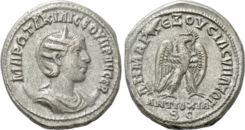 SELEUCIS & PIERIA. Antioch. Otacilia Severa (Augusta, 244-249). Tetradrachm. 
...
