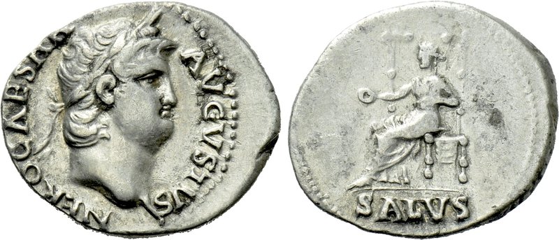 NERO (54-68). Denarius. Rome. 

Obv: NERO CAESAR AVGVSTVS. 
Laureate head rig...