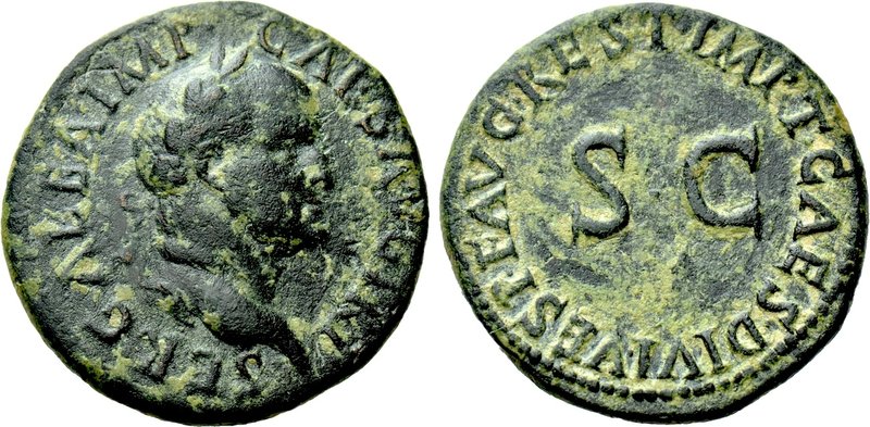 GALBA (68-69). Dupondius. Rome. Restitution issue struck under Titus.

Obv: SE...