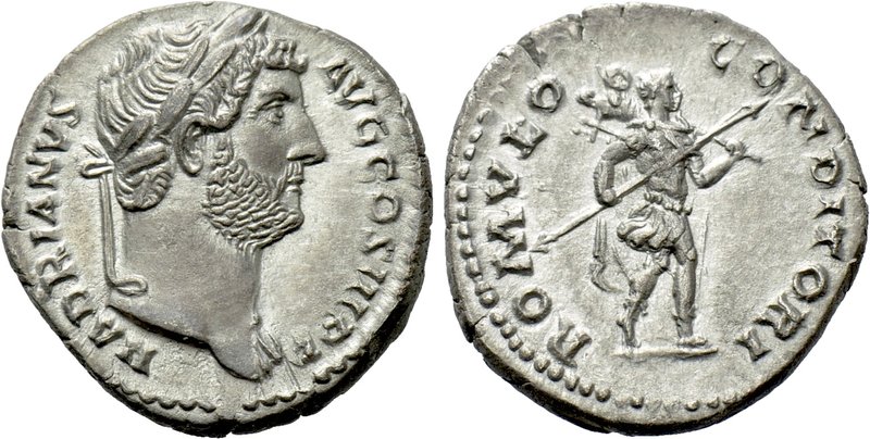 HADRIAN (117-138). Denarius. Rome.

Obv: HADRIANVS AVG COS III P P.
Laureate ...