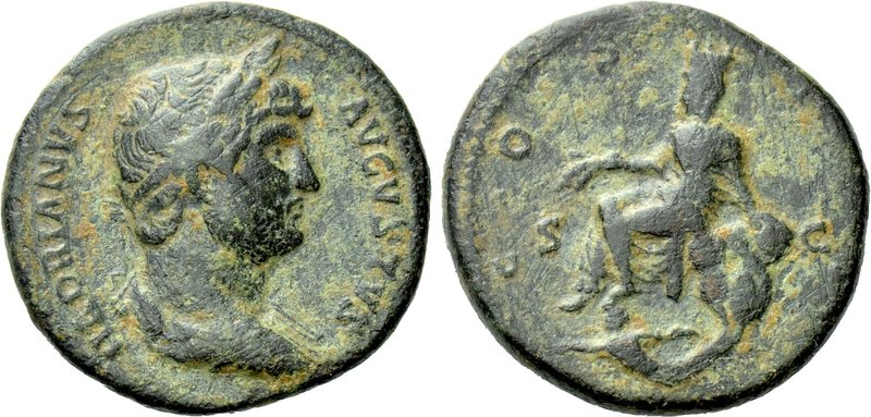 HADRIAN (117-138). As. Rome. Struck for use in Seleucis & Pieria. 

Obv: HADRI...