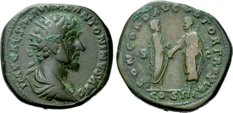 MARCUS AURELIUS (161-180). Dupondius. Rome. 

Obv: IMP CAES M AVREL ANTONINVS ...
