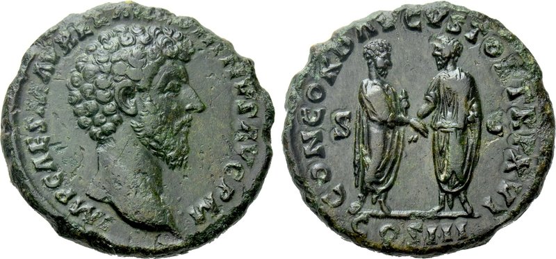 MARCUS AURELIUS (161-180). Ae As. Rome. 

Obv: IMP CAES M AVREL ANTONINVS AVG ...