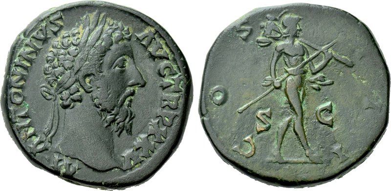 MARCUS AURELIUS (161-180). Sestertius. Rome. 

Obv: M ANTONINVS AVG TRP XXV. ...