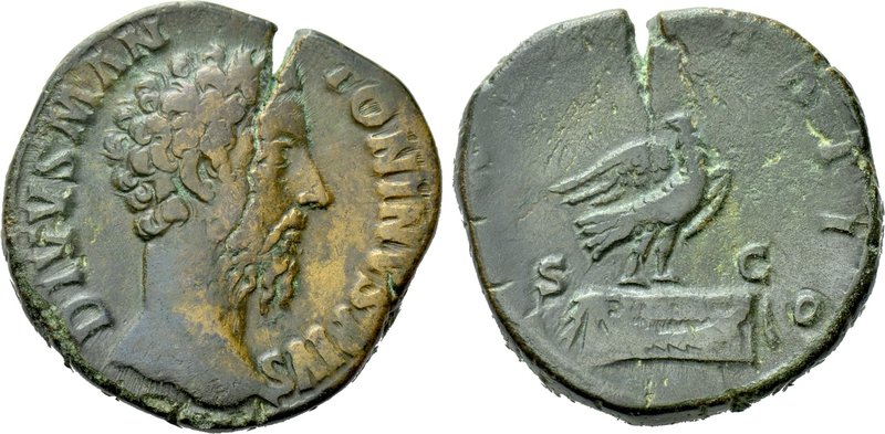 DIVUS MARCUS AURELIUS (Died 180). Sestertius. Rome. 

Obv: DIVVS M ANTONINVS P...
