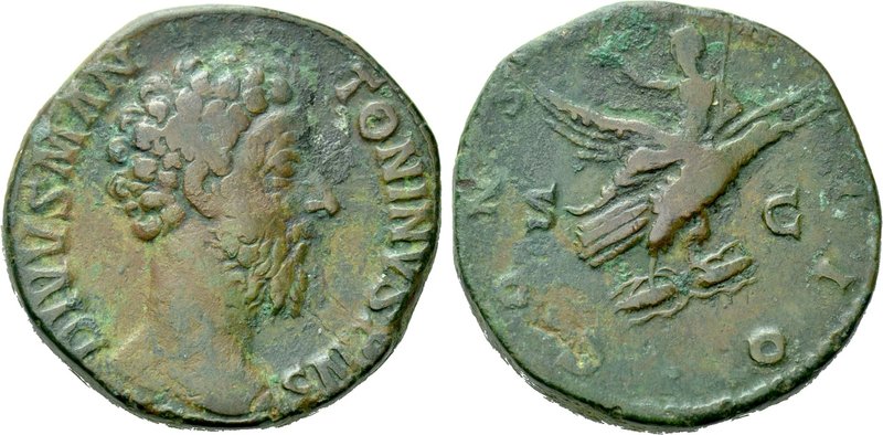 DIVUS MARCUS AURELIUS (Died 180). Sestertius. Rome. Struck under Commodus. 

O...