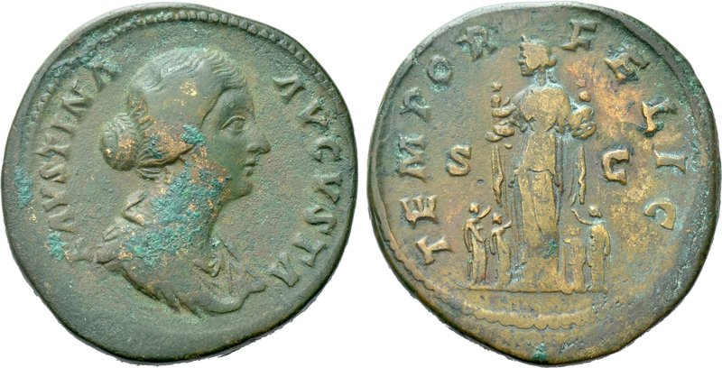 FAUSTINA II (Augusta, 147-176). Sestertius. Rome. 

Obv: FAVSTINA AVGVSTA. 
D...