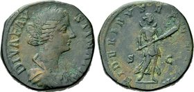 DIVA FAUSTINA II (Died 175/6). Sestertius. Rome.