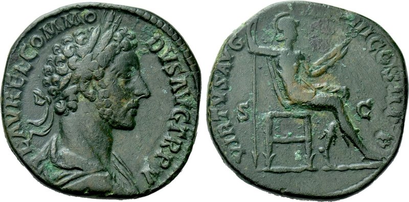 COMMODUS (177-192). Sestertius. Rome. 

Obv: L AVREL COMMODVS AVG TR P V. 
La...
