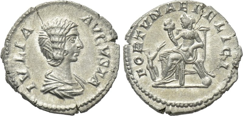 JULIA DOMNA (Augusta, 193-211). Denarius. Rome. 

Obv: IVLIA AVGVSTA. 
Draped...