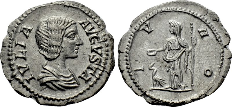 JULIA DOMNA (Augusta, 193-217). Denarius. Rome. 

Obv: IVLIA AVGVSTA. 
Draped...