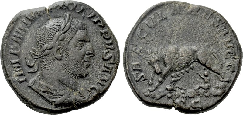 PHILIP I THE ARAB (244-249). Sestertius. Rome. Saecular Games/1000th Anniversary...