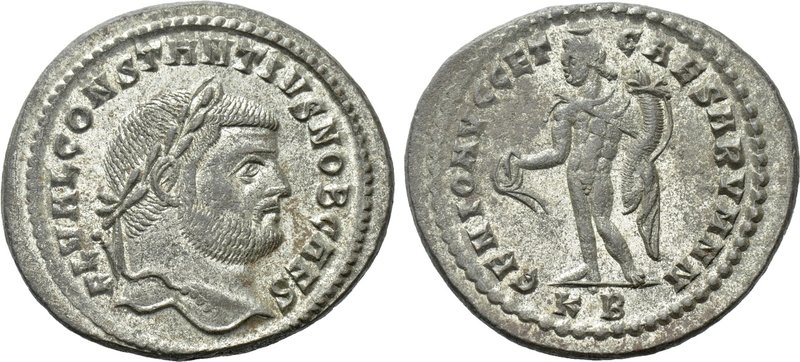 CONSTANTIUS I (Caesar, 293-305). Follis. Cyzicus. 

Obv: FL VAL CONSTANTIVS NO...