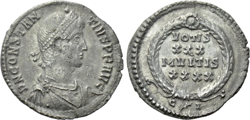 CONSTANTIUS II (337-361). Siliqua. Constantinople. 

Obv: D N CONSTANTINVS P F...