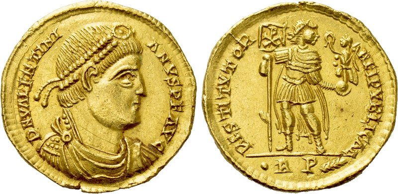 VALENTINIANUS I (364 - 375). GOLD Solidus. Rome. 

Obv: D N VALENTINIANVS P F ...