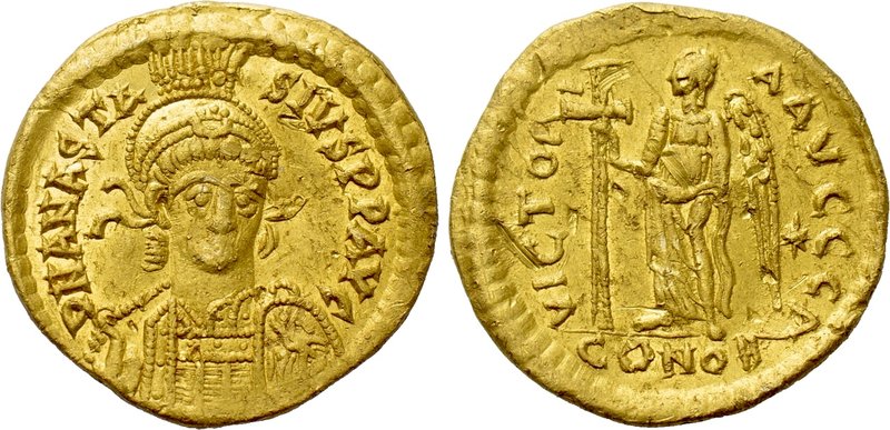 ANASTASIUS I (491-518). GOLD Solidus. Constantinople. 

Obv: D N ANASTASIVS PE...