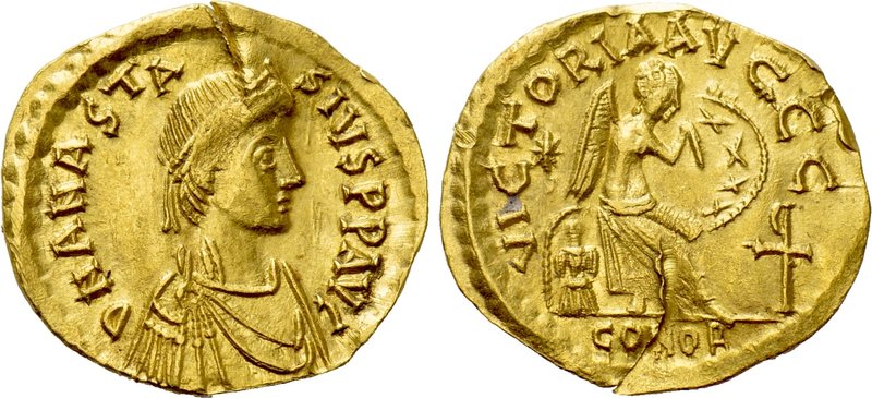 ANASTASIUS I (491-518). GOLD Semissis. Constantinople.

Obv: D N ANASTASIVS P ...