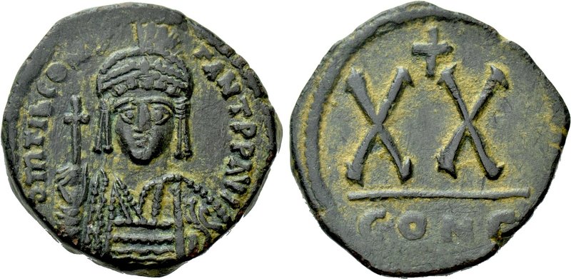 TIBERIUS II CONSTANTINE (578-582). Half Follis or 20 Nummi. Constantinople. 

...