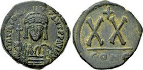 TIBERIUS II CONSTANTINE (578-582). Half Follis or 20 Nummi. Constantinople.