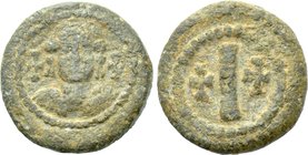 MAURICE TIBERIUS (582-602). Lead Decanummium. Uncertain Italian mint.
