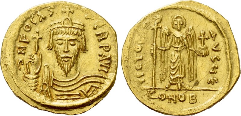 PHOCAS (602-610). GOLD Solidus. Constantinople.

Obv: δ N FOCAS PЄRP AVG.
Cro...