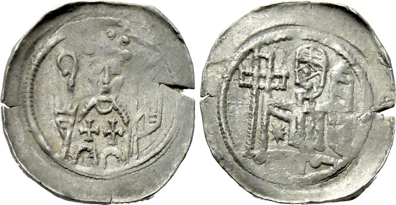 GERMANY. Selz. Pfennig (12th century). 

Obv: Facing bust of abbot, holding cr...