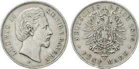 GERMANY. Bavaria. Ludwig II (1864-1886). Taler (1875-D). Munuch.