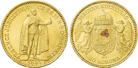 HUNGARY. Franz Josef I (1848-1916). GOLD 20 Korona (1894-KB). Kremnitz.