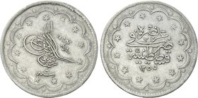 OTTOMAN EMPIRE. Abd al-Majid (AH 1255-1277 / 1839-1861 AD). Mecidiye or 20 Kurush (Piastres). Qustantiniya (Constantinople). Dated AH 1255//6 (1845 AD...