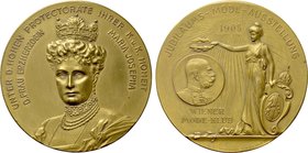 AUSTRIA. Franz Josef I (1848-1916). Gilt Bronze Medal (1908).