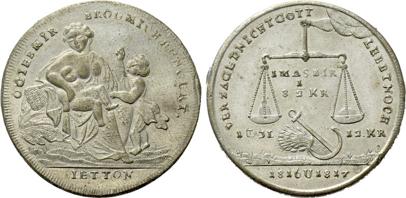 GERMANY. Prussia. Friedrich Wilhelm III (1797-1840). Silvered Bronze Jeton (1816...