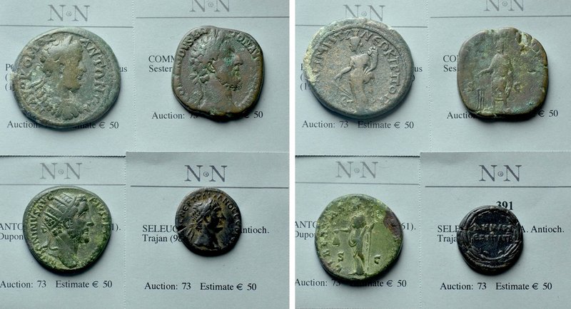 4 Roman Coins. 

Obv: .
Rev: .

.

Rare 

Condition: see picture.

We...
