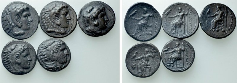 5 Tetradrachms of Alexander the Great. 

Obv: .
Rev: .

. 

Condition: Se...