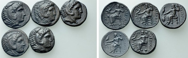 5 Tetradrachms of Alexander the Great. 

Obv: .
Rev: .

. 

Condition: Se...