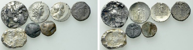 7 Greek Coins . 

Obv: .
Rev: .

. 

Condition: See picture.

Weight: g...