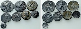 8 Greek Coins; Including Staters and Tetradarchms.