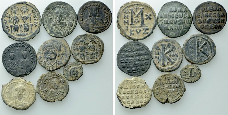 9 Byzantine Coins and Seals. 

Obv: .
Rev: .

. 

Condition: See picture....