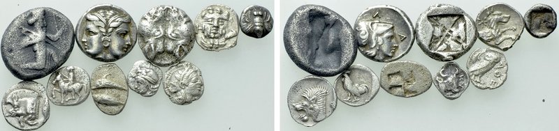 10 Greek Coins. 

Obv: .
Rev: .

. 

Condition: See picture.

Weight: g...